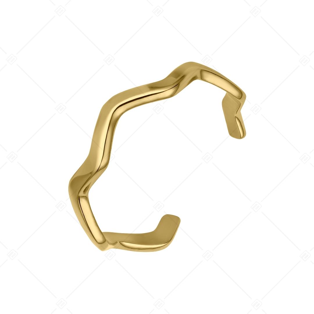 BALCANO - Wave / Nemesacél lábujjgyűrű hullám formával, 18K arany bevonattal (651013BC88)