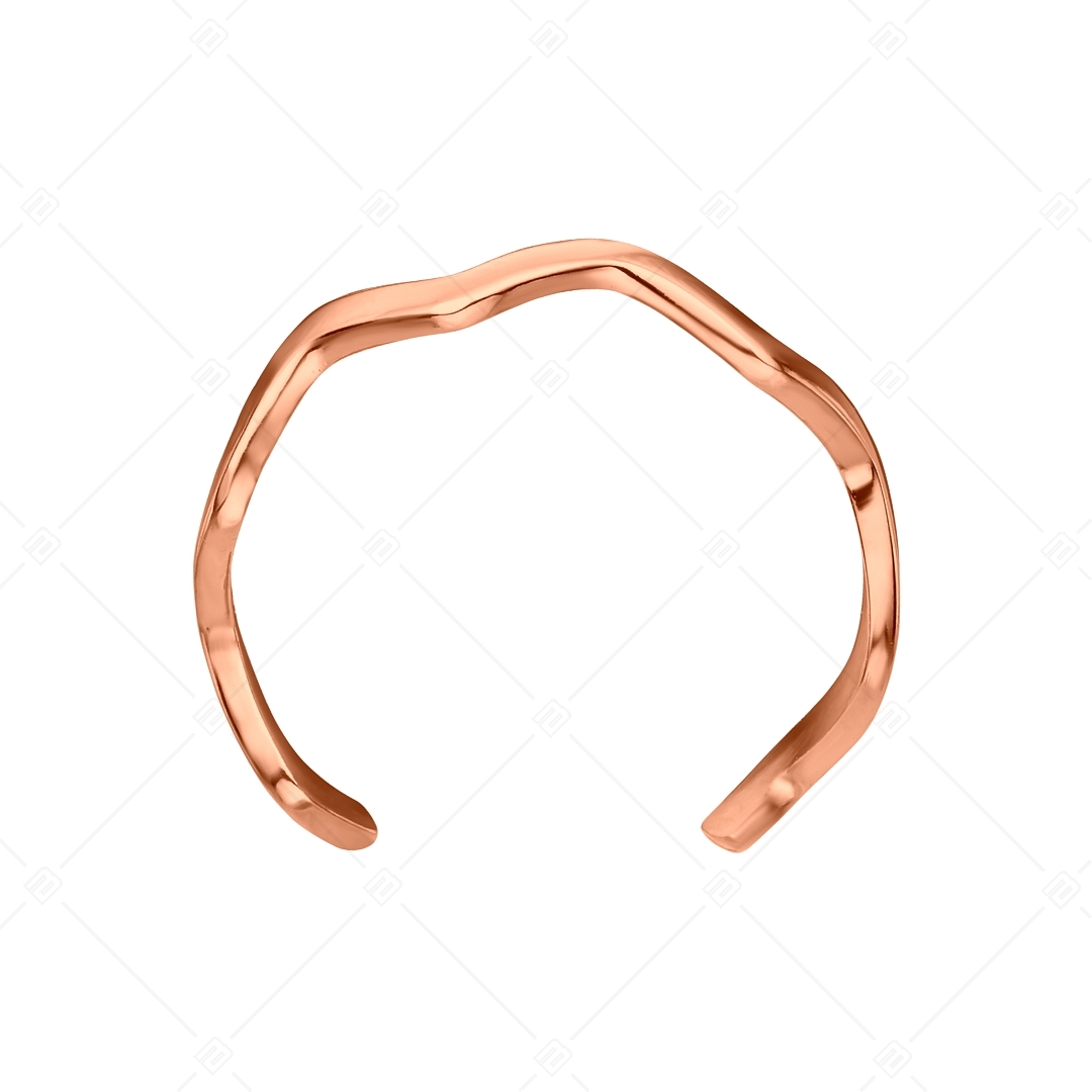 BALCANO - Wave / Nemesacél lábujjgyűrű hullám formával, 18K rozé arany bevonattal (651013BC96)