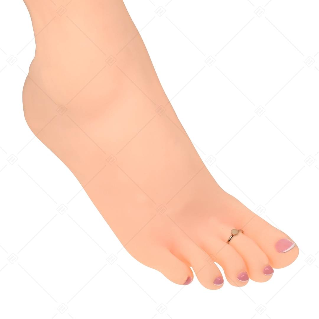 BALCANO - Bottone / Gravírozható nemesacél lábujjgyűrű kerek fejrésszel, 18K rozé arany bevonattal (651019BC96)