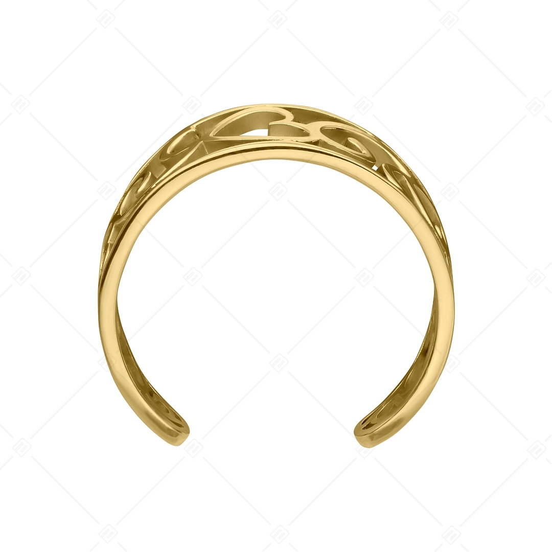 BALCANO - Vintage / Nemesacél lábujjgyűrű filigrán szív mintával, 18K arany bevonattal (651020BC88)