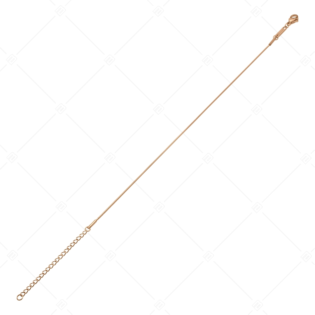 BALCANO - Snake / Nemesacél kígyólánc típusú bokalánc 18K rozé arany bevonattal - 1 mm (751210BC96)