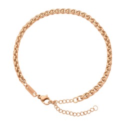 BALCANO - Braided Chain / Fonott láncos bokalánc 18 K rozé arany bevonattal- 4 mm