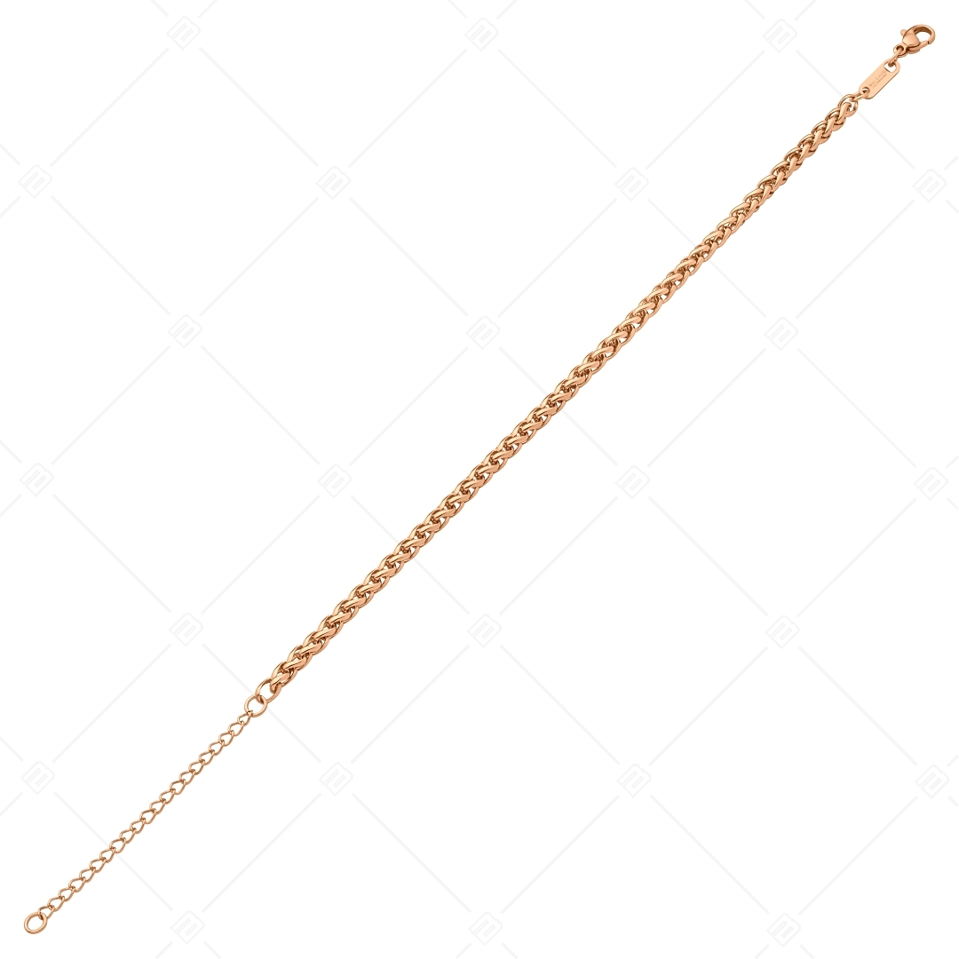 BALCANO - Braided / Nemesacél fonott láncos bokalánc 18K rozé arany bevonattal - 4 mm (751216BC96)