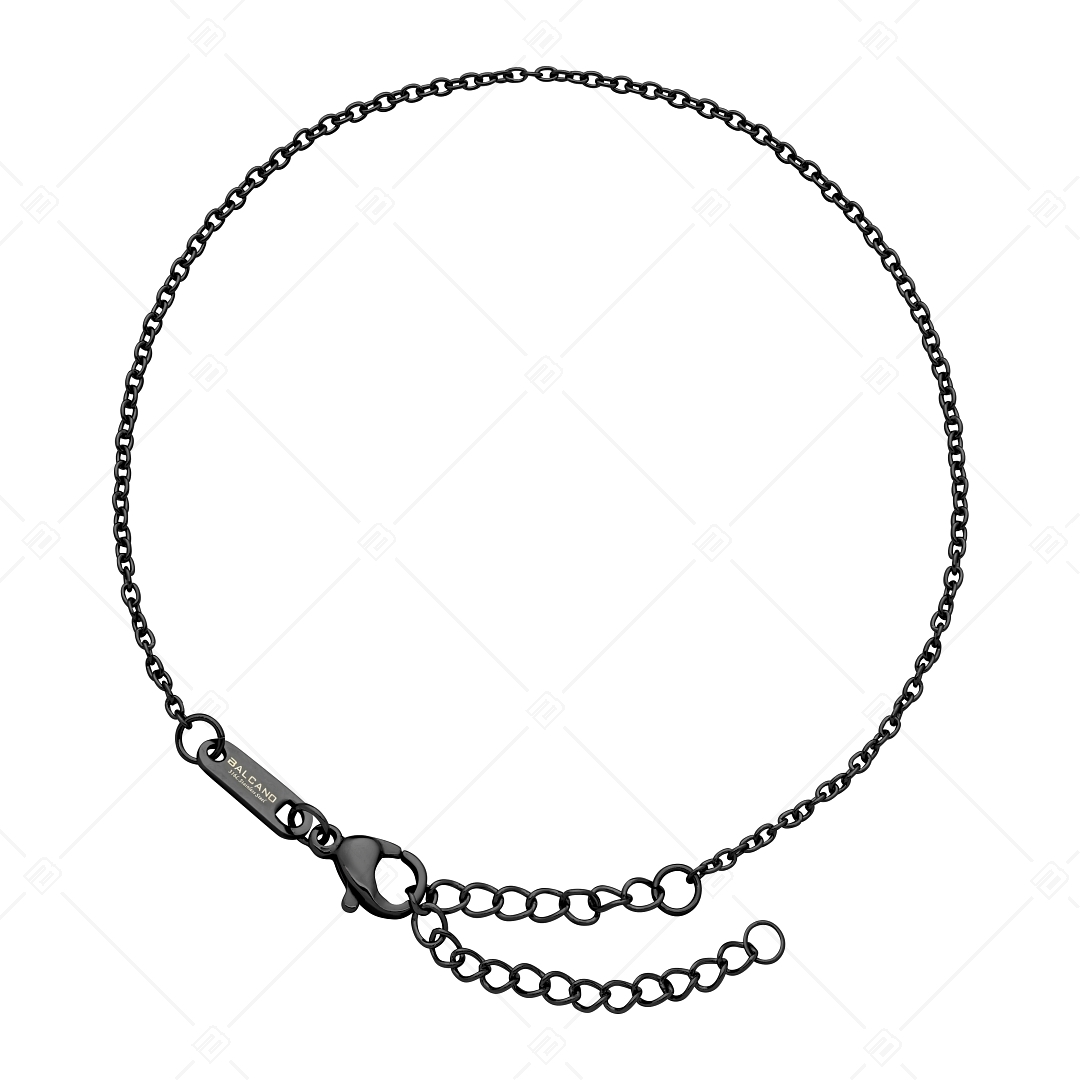 BALCANO - Cable Chain / Nemesacél anker bokalánc fekete PVD bevonattal - 1,5 mm