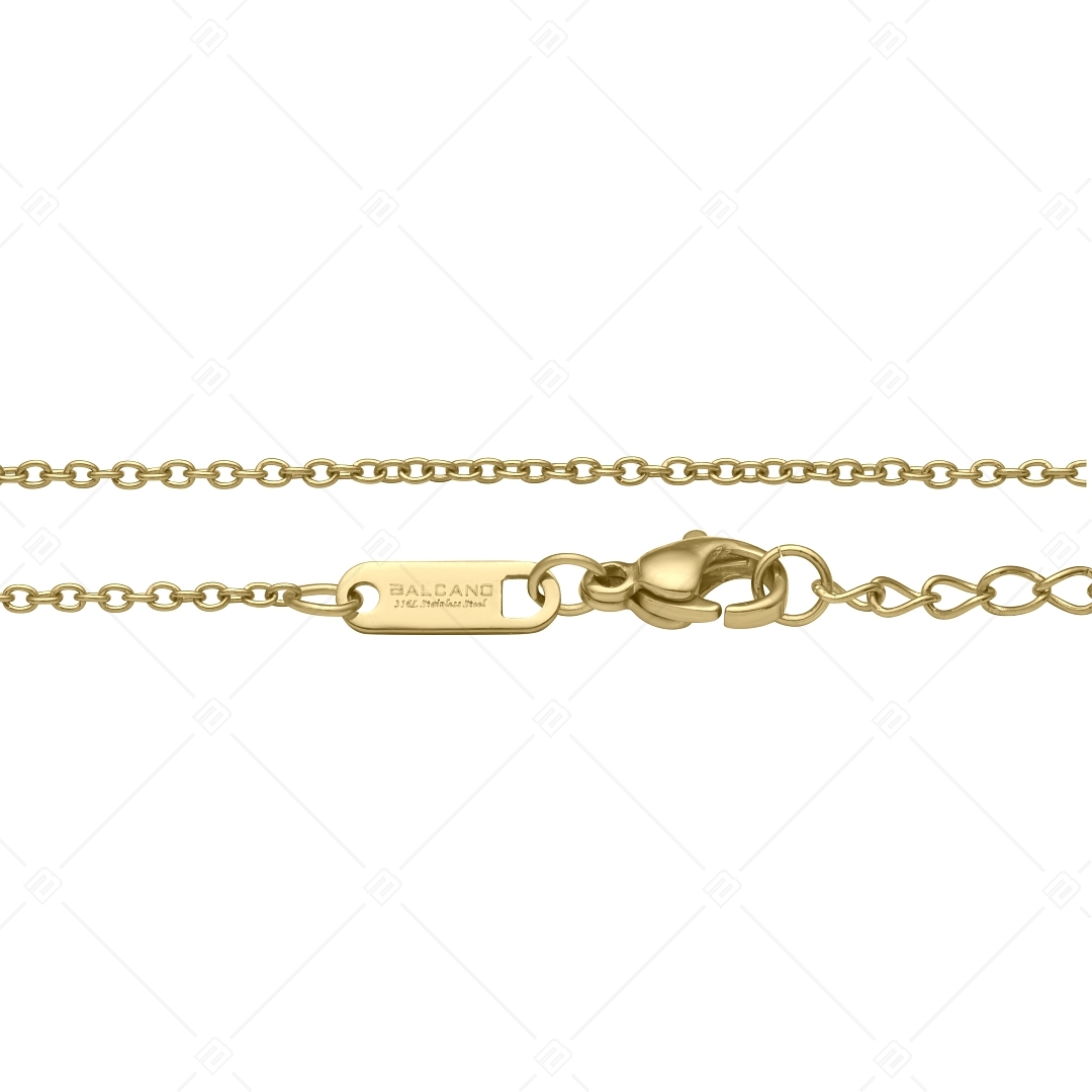 BALCANO - Cable Chain / Nemesacél anker bokalánc 18K arany bevonattal - 1,5 mm (751232BC88)