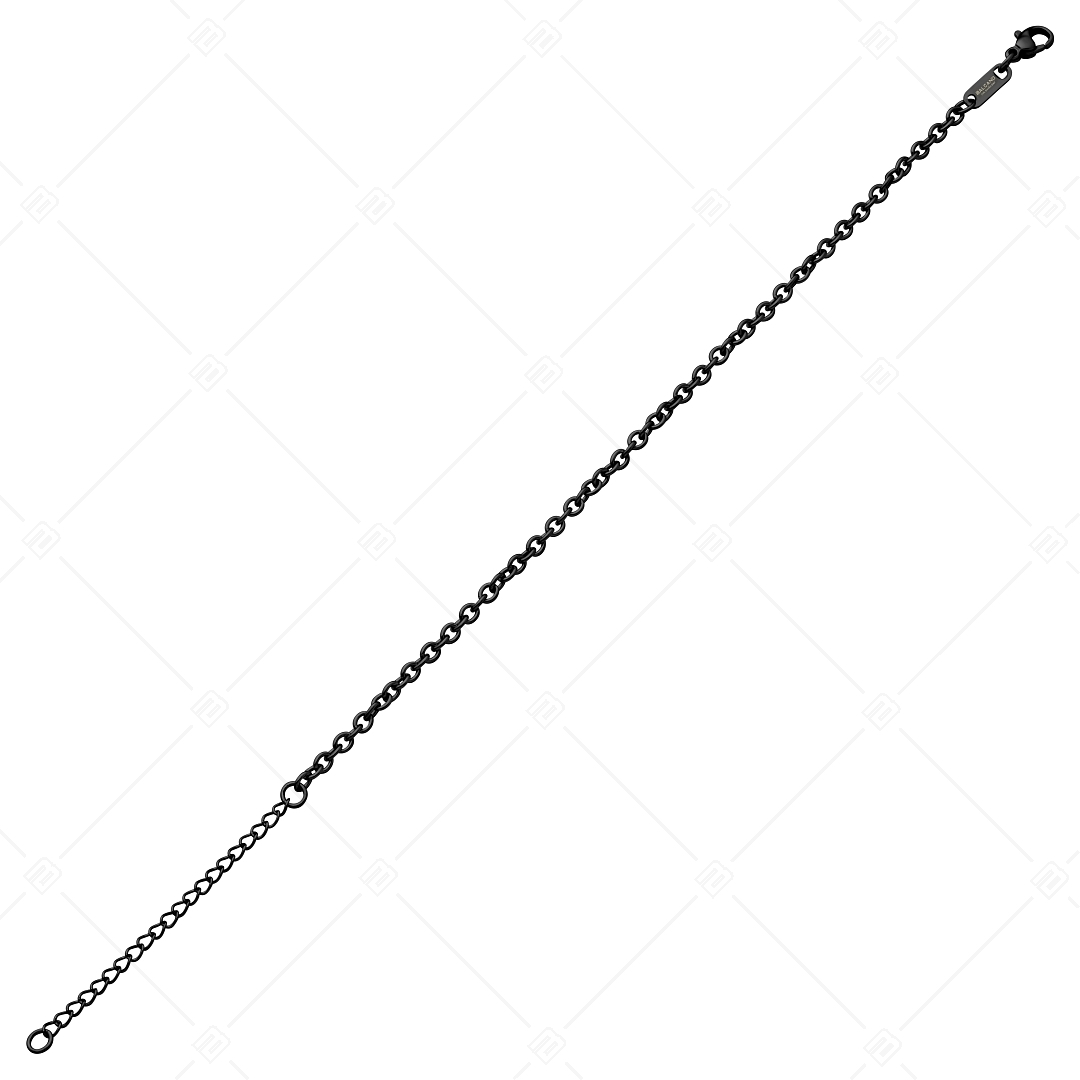 BALCANO - Cable Chain / Nemesacél anker bokalánc fekete PVD bevonattal - 3 mm (751235BC11)