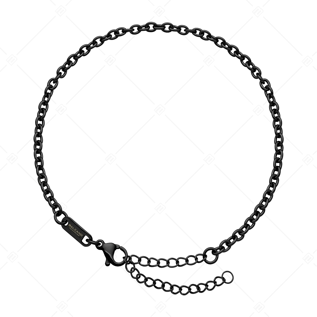 BALCANO - Cable Chain / Nemesacél anker bokalánc fekete PVD bevonattal - 3 mm (751235BC11)