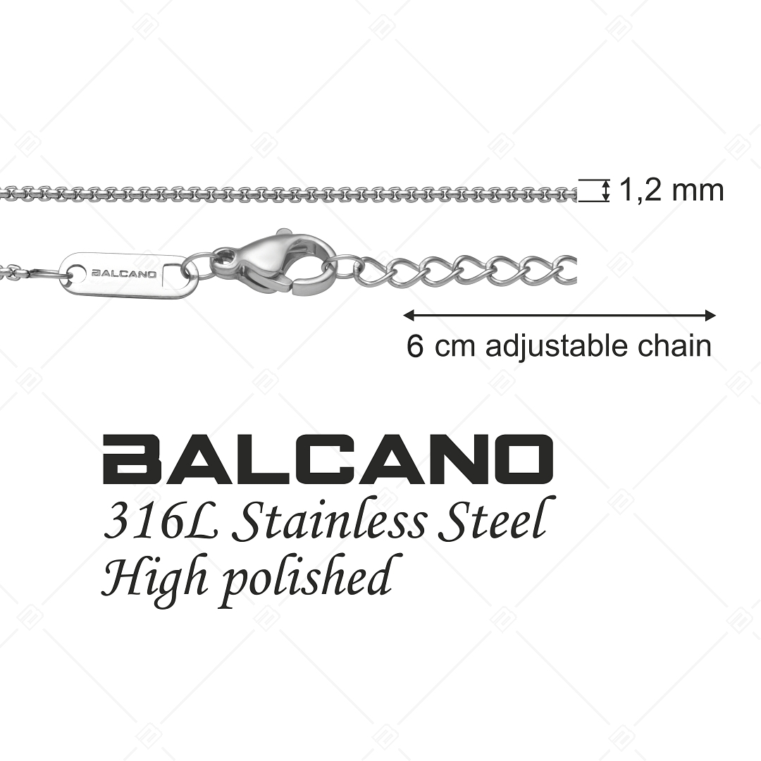 BALCANO - Round Venetian / Nemesacél kerekített velencei kocka bokalánc magasfényű polírozással - 1,2 mm (751241BC97)