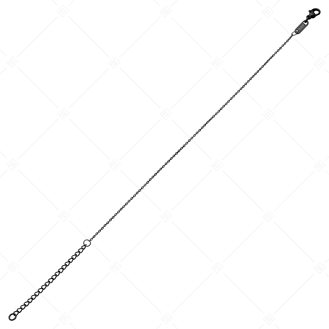 BALCANO - Flat Cable / Nemesacél lapított szemes anker bokalánc fekete PVD bevonattal - 1,2 mm (751251BC11)