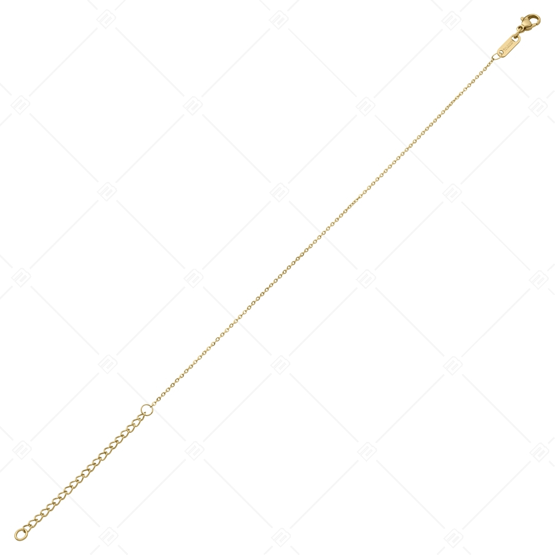 BALCANO - Flat Cable / Nemesacél lapított szemes anker bokalánc 18K arany bevonattal - 1,2 mm (751251BC88)