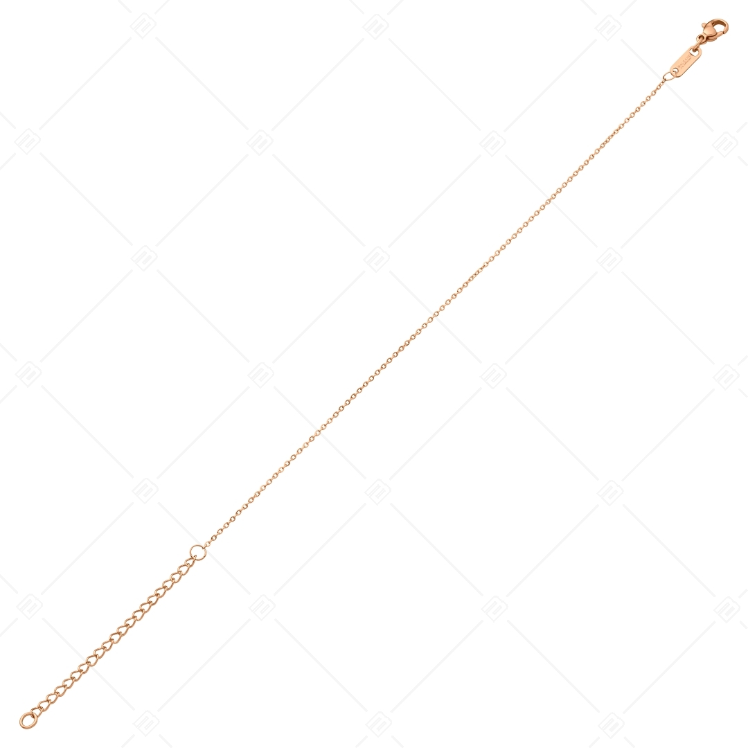 BALCANO - Flat Cable / Nemesacél lapított szemes anker bokalánc 18K rozé arany bevonattal - 1,2 mm (751251BC96)