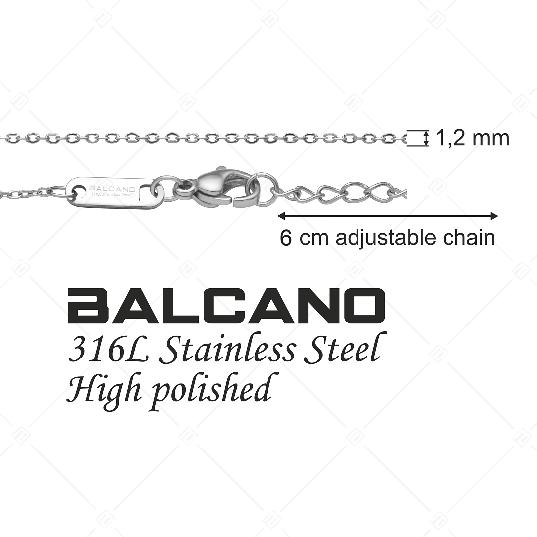BALCANO - Flat Cable / Nemesacél lapított szemes anker bokalánc magasfényű polírozással - 1,2 mm (751251BC97)
