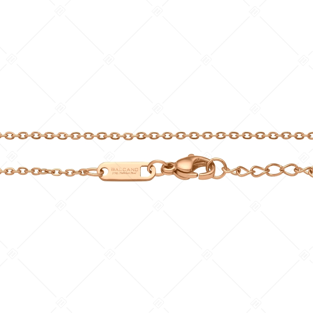 BALCANO - Flat Cable / Nemesacél lapított szemes anker bokalánc 18K rozé arany bevonattal - 1,5 mm (751252BC96)