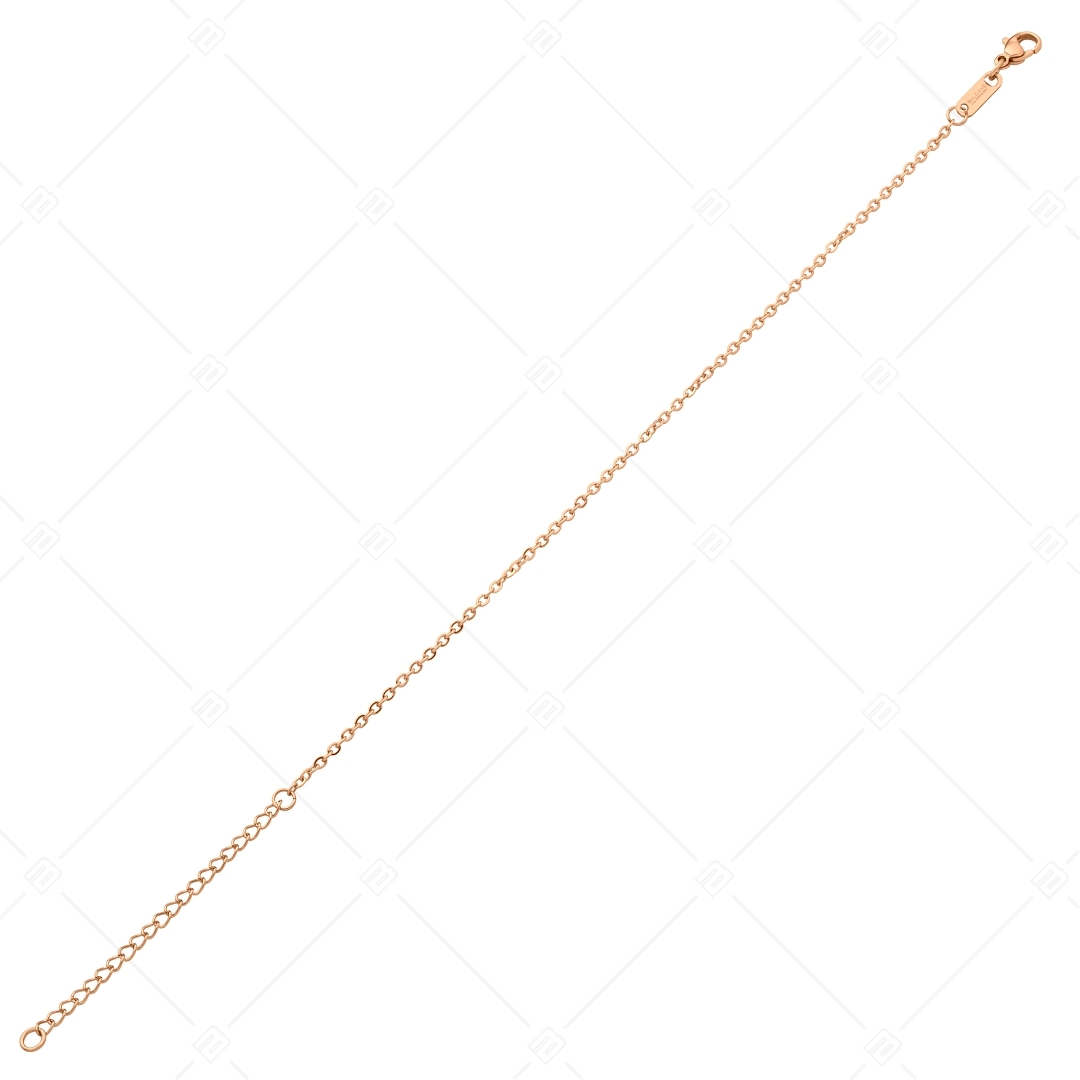 BALCANO - Flat Cable / Nemesacél lapított szemes anker bokalánc 18K rozé arany bevonattal - 2 mm (751253BC96)