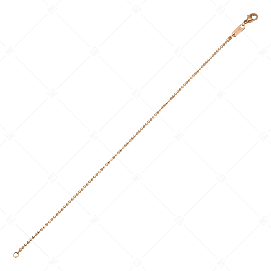 BALCANO - Ball Chain / Nemesacél bogyós  bokalánc 18K rozé arany bevonattal - 1,5 mm (751312BC96)
