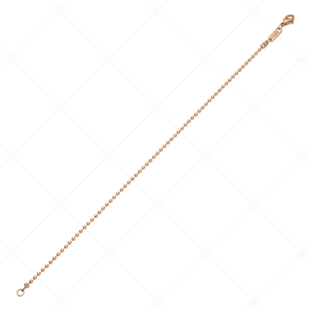 BALCANO - Ball Chain / Nemesacél bogyós bokalánc 18K rozé arany bevonattal - 2 mm (751313BC96)
