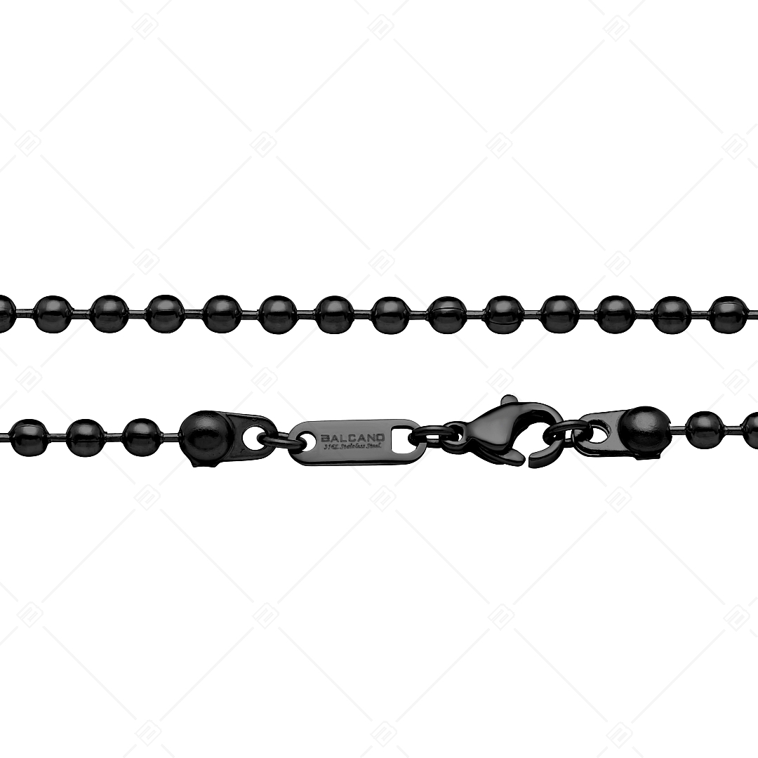 BALCANO - Ball Chain / Nemesacél bogyós bokalánc fekete PVD bevonattal - 3 mm (751315BC11)