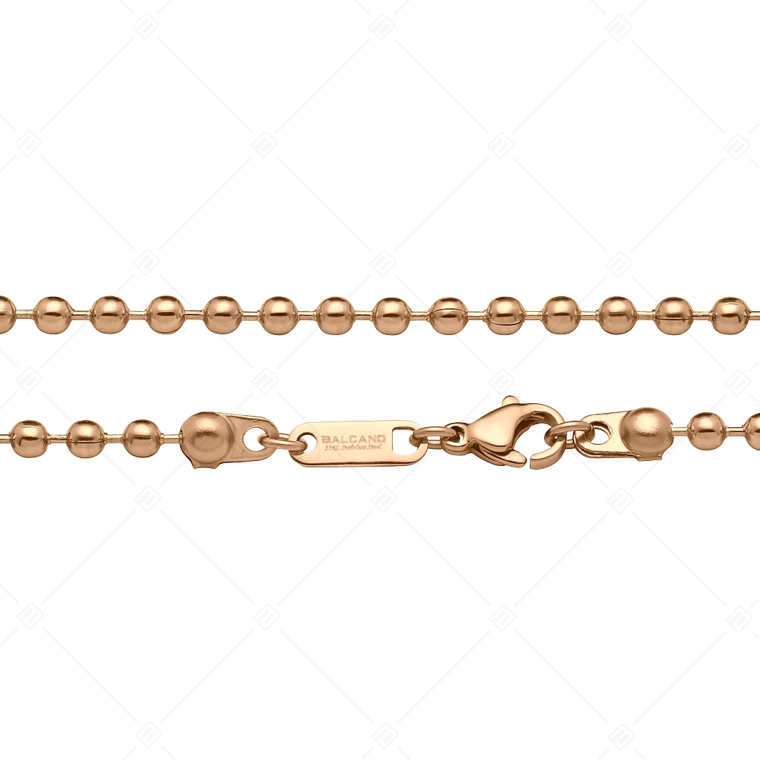 BALCANO - Ball Chain / Nemesacél bogyós bokalánc 18K rozé arany bevonattal - 3 mm (751315BC96)