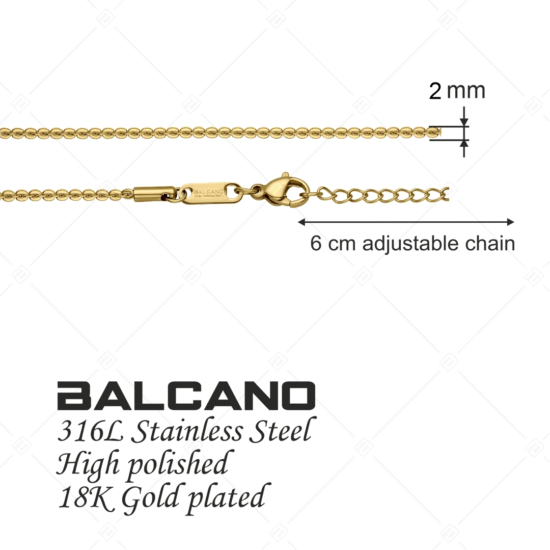 BALCANO - Coffee Chain / Nemesacél kávé lánc bokalánc 18K arany bevonattal - 2 mm (751338BC88)