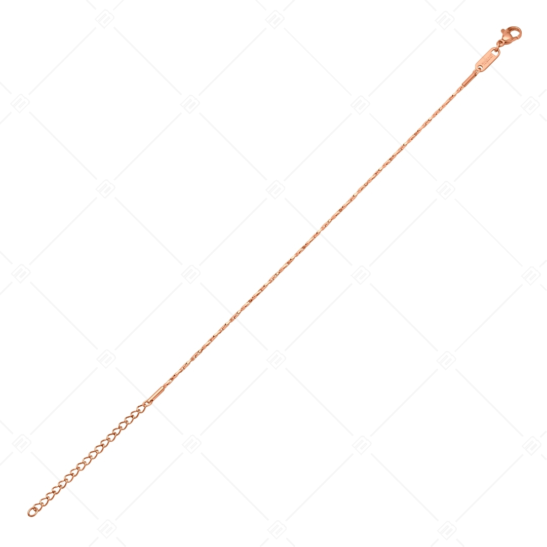 BALCANO - Twisted Cobra / Nemesacél csavart kobra lánc típusú bokalánc 18K rozé arany bevonattal - 1,35 mm (751361BC96)