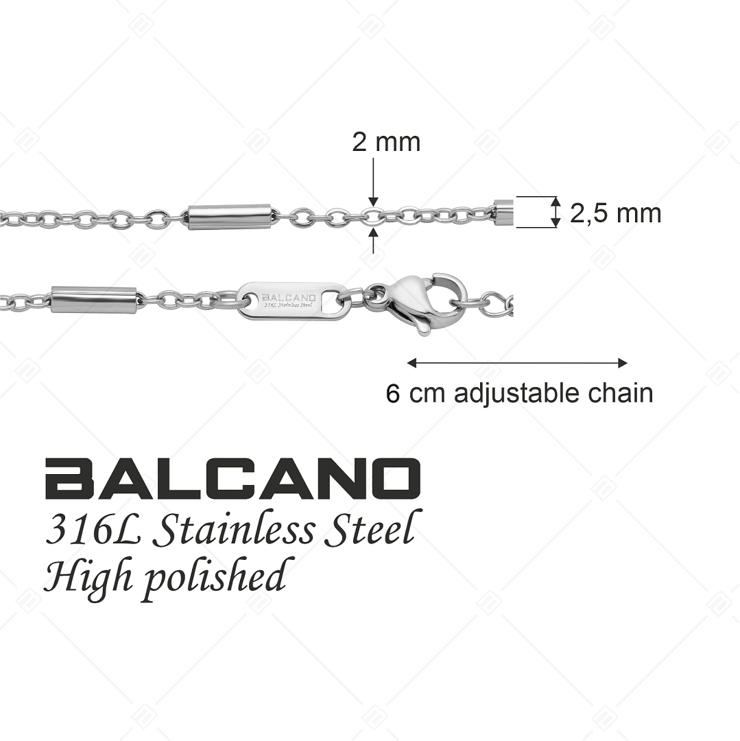BALCANO - Bar&Link Chain / Pálcás szemű bokalánc magasfényű polírozással (751394BC97)