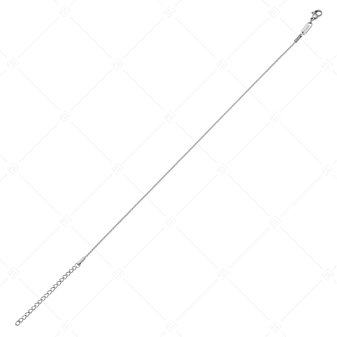 BALCANO - Spiga / Nemesacél fűzött lánc típusú bokalánc magasfényű polírozással - 1,1 mm (751400BC97)