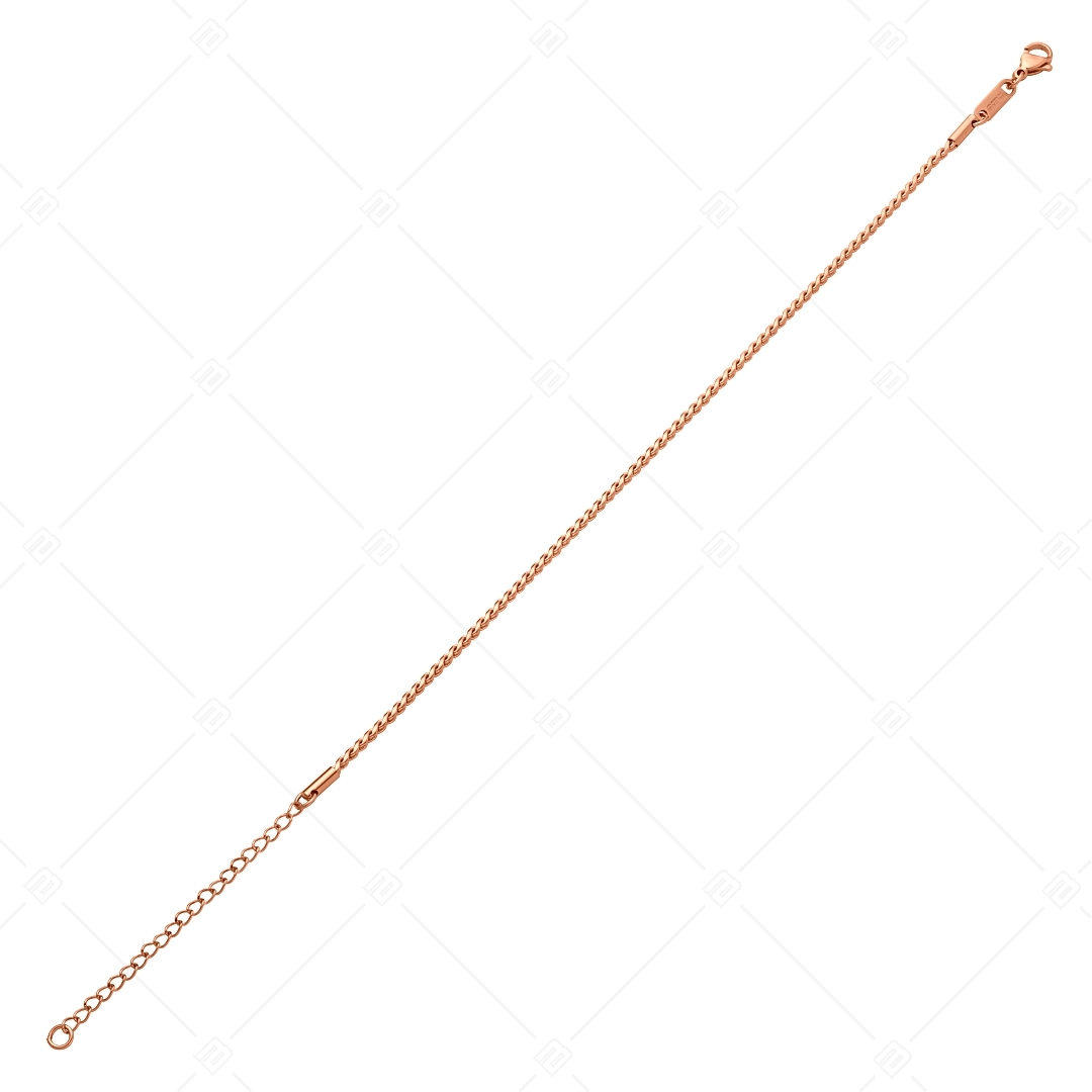 BALCANO - Spiga / Nemesacél fűzött lánc típusú bokalánc 18K rozé arany bevonattal - 1,9 mm (751403BC96)