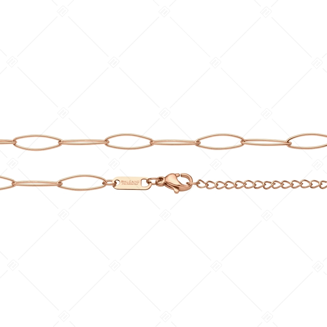 BALCANO - Marquise Chain / Márkíz típusú bokalánc 18 K rozé arany bevonattal (751447BC96)