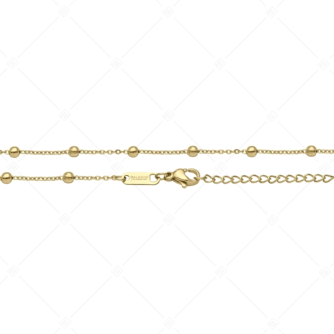 BALCANO - Beaded Cable / Nemesacél bogyós anker bokalánc 18K arany bevonattal - 1,5 mm (751452BC88)