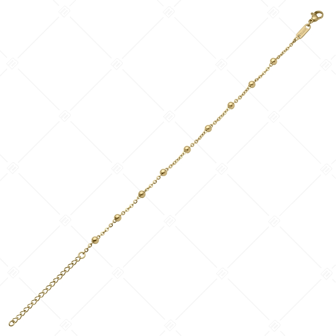 BALCANO - Beaded Cable Chain / Bogyós anker bokalánc 18 K arany bevonattal - 2 mm (751453BC88)