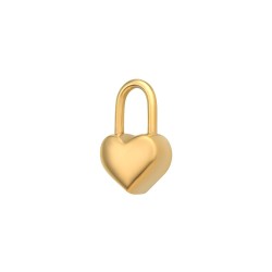 BALCANO - Nemesacél szív alakú lakat charm, 18K arany bevonattal