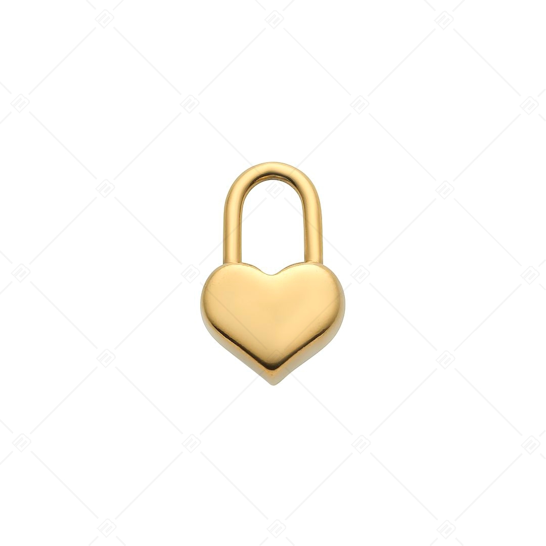 BALCANO - Nemesacél szív alakú lakat charm, 18K arany bevonattal (851015CH88)