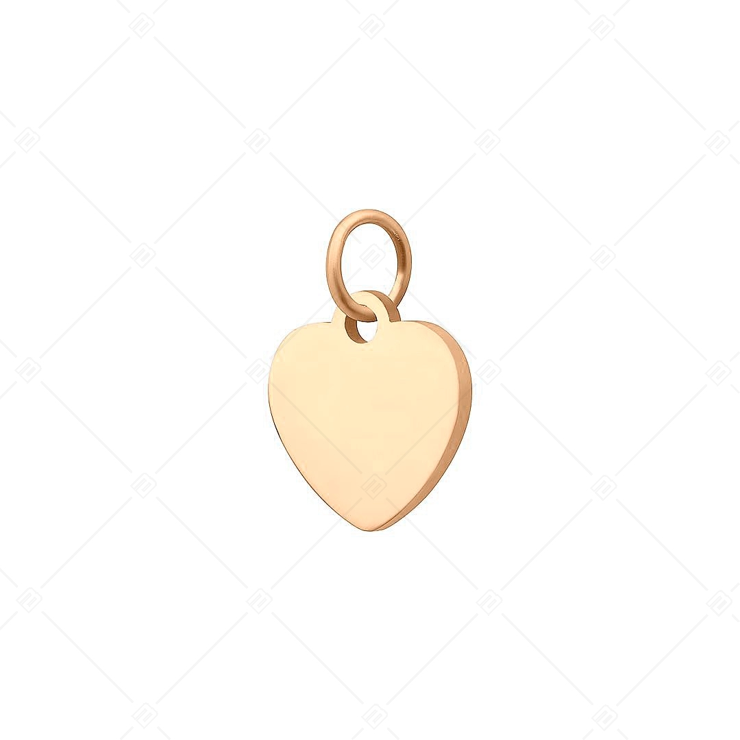 BALCANO - Nemesacél szív alakú charm, 18 rozé arany bevonattal (851020CH96)