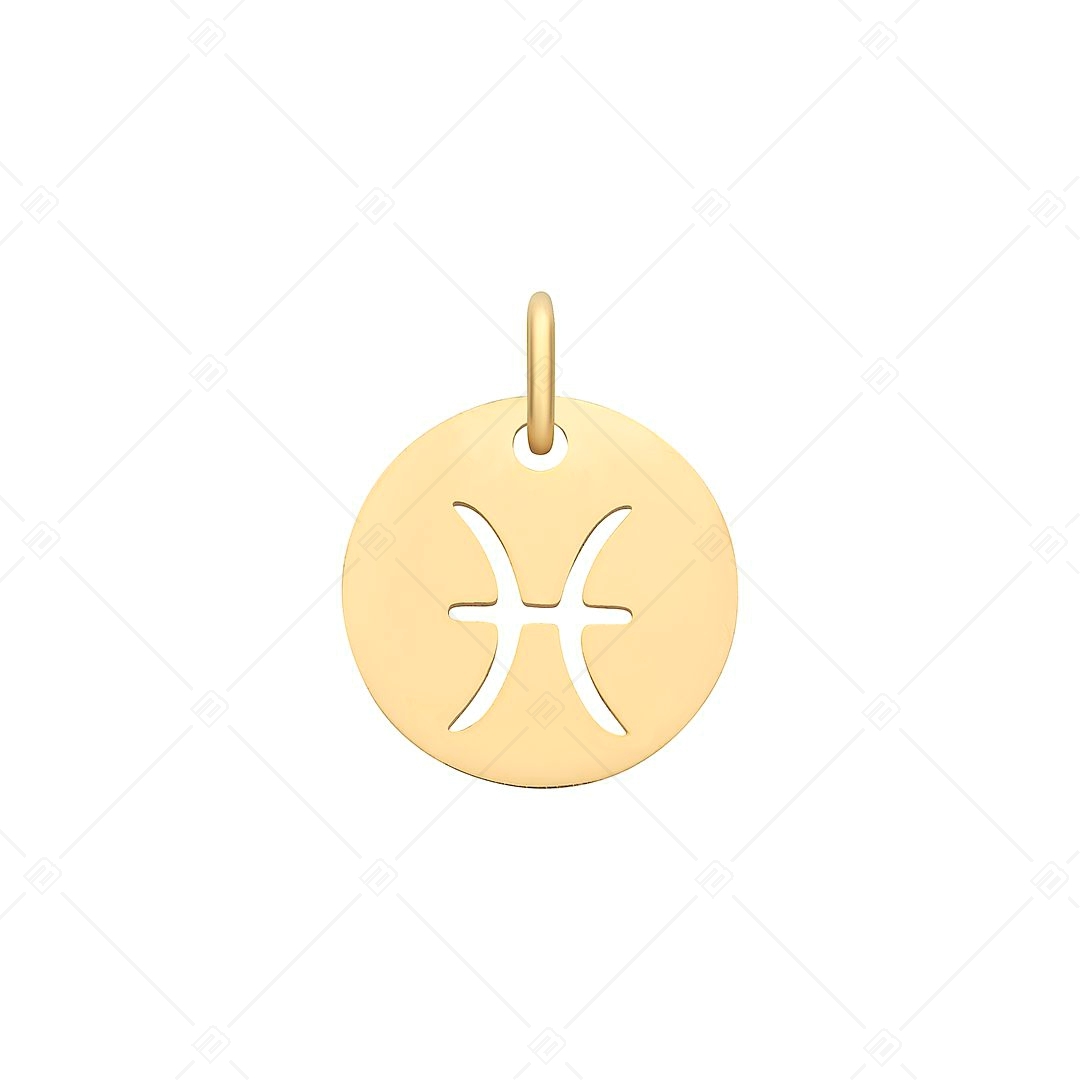 BALCANO - Nemesacél horoszkópos charm, 18K arany bevonattal - Halak (851032CH88)
