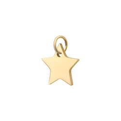 BALCANO - Nemesacél csillag alakú charm, 18K arany bevonattal