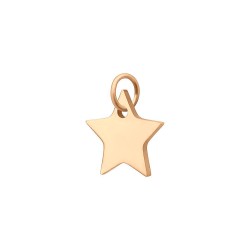 BALCANO - Nemesacél csillag alakú charm, 18K rozé arany bevonattal