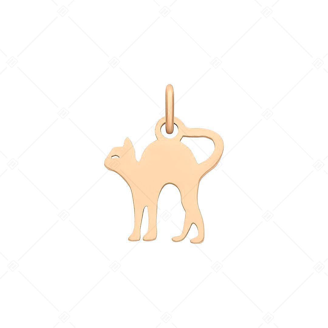 BALCANO - Nemesacél cica alakú charm, 18K rozé arany bevonattal (851034CH96)