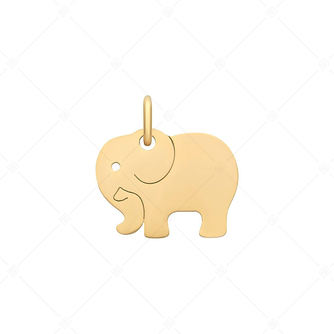 BALCANO - Nemesacél elefánt alakú charm, 18K arany bevonattal (851035CH88)