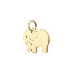 BALCANO - Nemesacél elefánt alakú charm, 18K arany bevonattal