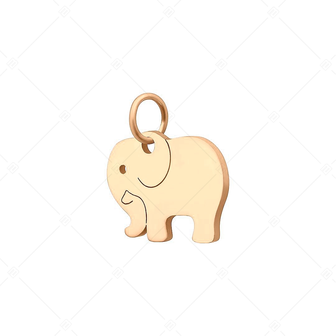 BALCANO - Nemesacél elefánt alakú charm, 18K rozé arany bevonattal (851035CH96)