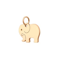 BALCANO - Nemesacél elefánt alakú charm, 18K rozé arany bevonattal