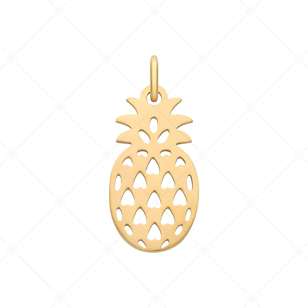 BALCANO - Nemesacél ananász alakú charm, 18K arany bevonattal (851038CH88)