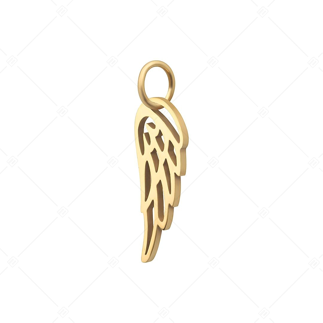 BALCANO - Nemesacél angyalszárny alakú charm, 18K arany bevonattal (851044CH88)