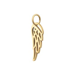 BALCANO - Nemesacél angyalszárny alakú charm, 18K arany bevonattal
