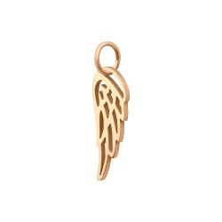 BALCANO - Nemesacél angyalszárny alakú charm, 18K rozé arany bevonattal