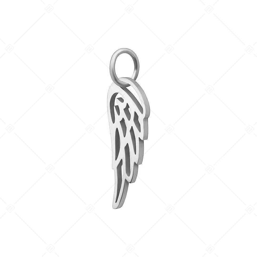 BALCANO - Nemesacél angyalszárny alakú charm, magasfényű polírozással