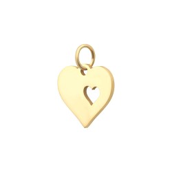 BALCANO - Szív a szívben charm, 18 K arany bevonattal