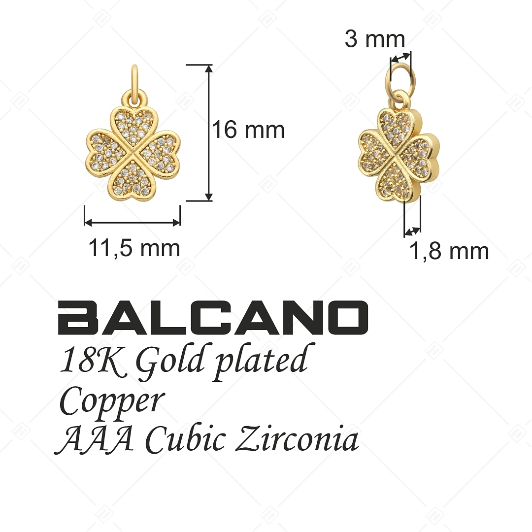 BALCANO - Lóhere alakú charm kristályokkal, 18K arany bevonattal (851051CH88)