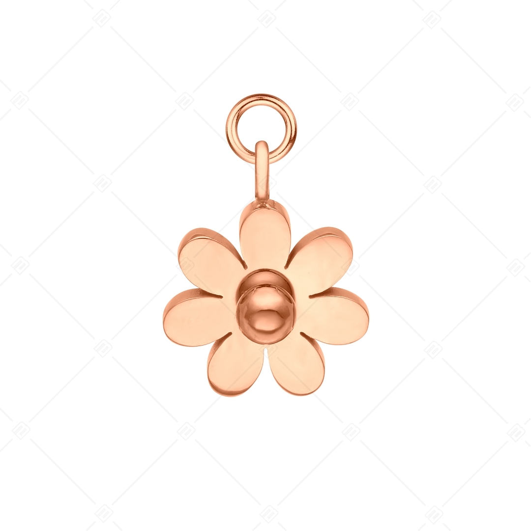 BALCANO - Daisy / Nemesacél bájos százszorszép virág charm, 18K rozé arany bevonattal (851061BC96)