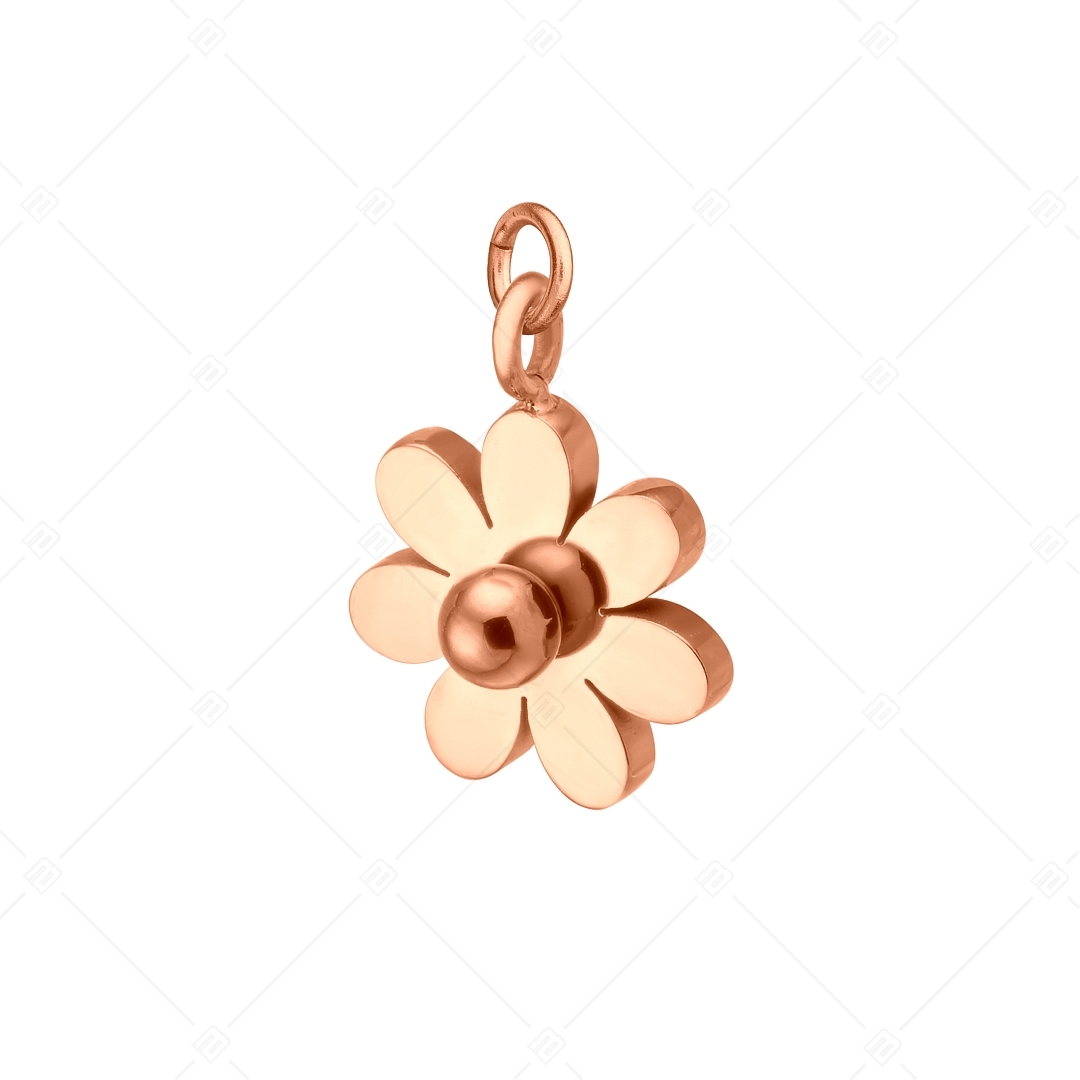 BALCANO - Daisy / Nemesacél bájos százszorszép virág charm, 18K rozé arany bevonattal (851061BC96)